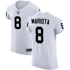 Wholesale Cheap Nike Raiders #8 Marcus Mariota White Men\'s Stitched NFL New Elite Jersey