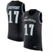 Wholesale Cheap Nike Eagles #17 Alshon Jeffery Black Alternate Men's Stitched NFL Limited Rush Tank Top Jersey