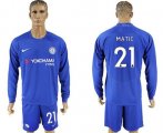 Wholesale Cheap Chelsea #21 Matic Home Long Sleeves Soccer Club Jersey