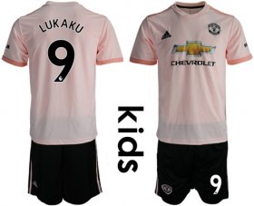 Wholesale Cheap Manchester United #9 Lukaku Away Kid Soccer Club Jersey