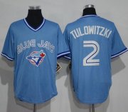 Wholesale Cheap Blue Jays #2 Troy Tulowitzki Light Blue Cooperstown Throwback Stitched MLB Jersey