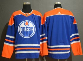 Wholesale Cheap Adidas Oilers Blank Royal Blue Alternate Authentic Stitched NHL Jersey