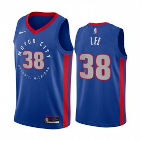 Wholesale Cheap Nike Pistons #38 Saben Lee Blue NBA Swingman 2020-21 City Edition Jersey
