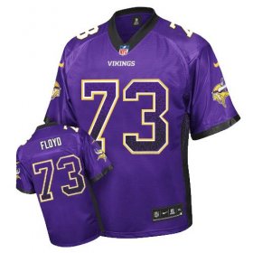 Wholesale Cheap Nike Vikings #73 Sharrif Floyd Purple Team Color Men\'s Stitched NFL Elite Drift Fashion Jersey