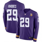 Wholesale Cheap Nike Vikings #29 Xavier Rhodes Purple Team Color Men's Stitched NFL Limited Therma Long Sleeve Jersey