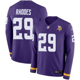 Wholesale Cheap Nike Vikings #29 Xavier Rhodes Purple Team Color Men\'s Stitched NFL Limited Therma Long Sleeve Jersey