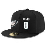 Wholesale Cheap Philadelphia Eagles #8 Donnie Jones Snapback Cap NFL Player Black with White Number Stitched Hat
