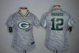 Wholesale Cheap Nike Packers #12 Aaron Rodgers Zebra Women\'s Stitched NFL Elite Jersey