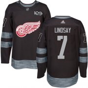 Wholesale Cheap Adidas Red Wings #7 Ted Lindsay Black 1917-2017 100th Anniversary Stitched NHL Jersey