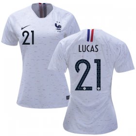 Wholesale Cheap Women\'s France #21 Lucas Away Soccer Country Jersey