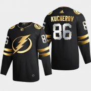 Cheap Tampa Bay Lightning #86 Nikita Kucherov Men's Adidas Black Golden Edition Limited Stitched NHL Jersey