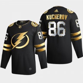 Cheap Tampa Bay Lightning #86 Nikita Kucherov Men\'s Adidas Black Golden Edition Limited Stitched NHL Jersey