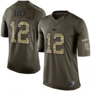 Wholesale Cheap Nike Colts #12 Andrew Luck Green Men's Stitched NFL Limited 2015 Salute to Service Jersey