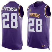 Wholesale Cheap Nike Vikings #28 Adrian Peterson Purple Team Color Men's Stitched NFL Limited Tank Top Jersey