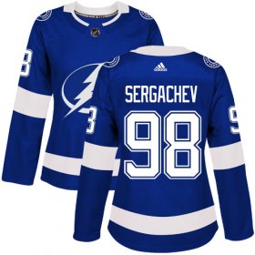 Wholesale Cheap Adidas Lightning #98 Mikhail Sergachev Blue Home Authentic Women\'s Stitched NHL Jersey