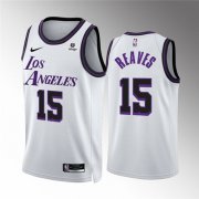 Wholesale Cheap Men's Los Angeles Lakers #15 Austin Reaves White City Edition Stitched Basketball Jersey