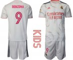 Wholesale Cheap Youth 2021-2022 Club Real Madrid home white 9 Adidas Soccer Jersey