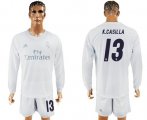 Wholesale Cheap Real Madrid #13 K.Casilla Marine Environmental Protection Home Long Sleeves Soccer Club Jersey