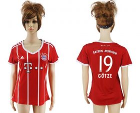 Wholesale Cheap Women\'s Bayern Munchen #19 Gotze Home Soccer Club Jersey