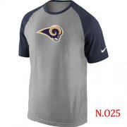 Wholesale Cheap Nike Los Angeles Rams Ash Tri Big Play Raglan NFL T-Shirt Grey/Navy Blue