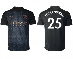 Wholesale Cheap Men 2020-2021 club Manchester City away aaa version 25 black Soccer Jerseys
