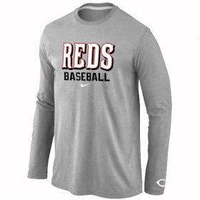 Wholesale Cheap Cincinnati Reds Long Sleeve MLB T-Shirt Grey