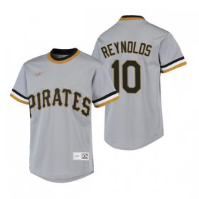 Cheap Men\'s Pittsburgh Pirates #10 Bryan Reynolds Nike Gray Cooperstown Collection Jersey