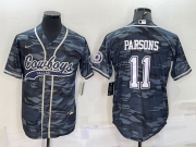 Wholesale Cheap Men's Dallas Cowboys #11 Micah Parsons Grey Camo With Patch Cool Base Stitched Baseball Jersey