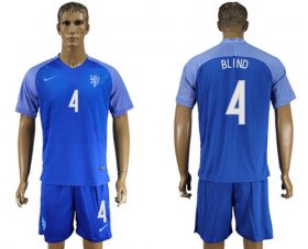 Wholesale Cheap Holland #4 Blind Away Soccer Country Jersey