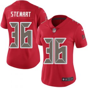 Wholesale Cheap Nike Buccaneers #36 M.J. Stewart Red Women\'s Stitched NFL Limited Rush Jersey