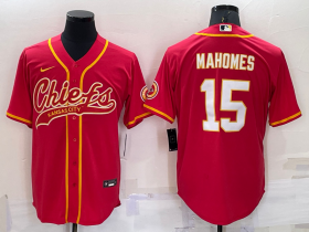 Wholesale Men\'s Kansas City Chiefs Patrick Mahomes Red Stitched Cool Base Nike Baseball Jersey