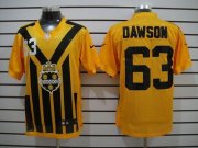 Wholesale Cheap Nike Steelers #63 Dermontti Dawson Gold 1933s Throwback Men's Stitched NFL Elite Jersey