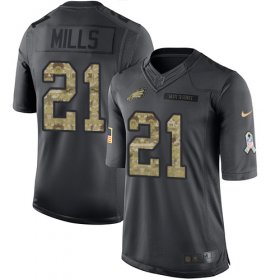 Wholesale Cheap Nike Eagles #21 Jalen Mills Black Men\'s Stitched NFL Limited 2016 Salute to Service Jersey