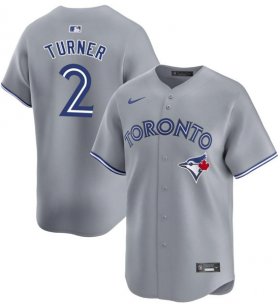 Cheap Men\'s Toronto Blue Jays #2 Justin Turner Gray Cool Base Stitched Jersey