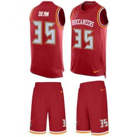 Wholesale Cheap Nike Buccaneers #35 Jamel Dean Red Team Color Men\'s Stitched NFL Limited Tank Top Suit Jersey