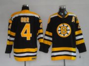Wholesale Cheap Bruins #4 Bobby Orr Stitched CCM Throwback Black NHL Jersey