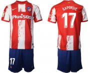 Wholesale Cheap Men 2021-2022 Club Atletico Madrid home red 17 Nike Soccer Jersey