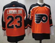 Wholesale Cheap Men's Philadelphia Flyers #23 Oskar Lindblom Orange Adidas 2020-21 Stitched NHL Jersey