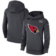 Wholesale Cheap Women's Arizona Cardinals Nike Anthracite Crucial Catch Performance Pullover Hoodie