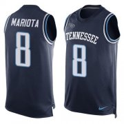 Wholesale Cheap Nike Titans #8 Marcus Mariota Navy Blue Team Color Men's Stitched NFL Limited Tank Top Jersey