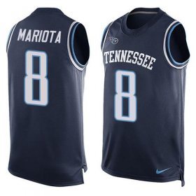 Wholesale Cheap Nike Titans #8 Marcus Mariota Navy Blue Team Color Men\'s Stitched NFL Limited Tank Top Jersey