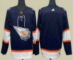 Cheap Men's Edmonton Oilers Blank Navy 2022 Reverse Retro Stitched Jersey