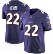 Cheap Men's Baltimore Ravens #22 Derrick Henry Purple 2023 F.U.S.E. Vapor Limited Football Stitched Jersey