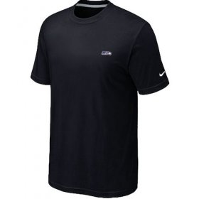 Wholesale Cheap Nike Seattle Seahawks Chest Embroidered Logo T-Shirt Black