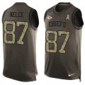 Wholesale Cheap Nike Chiefs #87 Travis Kelce Green Men's Stitched NFL Limited Salute To Service Tank Top Jersey