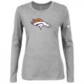 Wholesale Cheap Women's Nike Denver Broncos Of The City Long Sleeve Tri-Blend NFL T-Shirt Light Grey