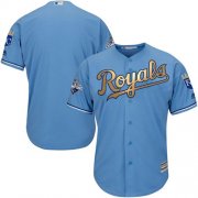 Wholesale Cheap Royals Blank Light Blue 2015 World Series Champions Gold Program Cool Base Stitched Youth MLB Jersey