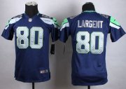 Wholesale Cheap Nike Seahawks #80 Steve Largent Steel Blue Team Color Youth Stitched NFL Elite Jersey