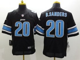 Wholesale Cheap Nike Lions #20 Barry Sanders Black Alternate Men\'s Stitched NFL Elite Jersey