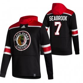 Wholesale Cheap Chicago Blackhawks #7 Brent Seabrook Adidas Reverse Retro Pullover Hoodie Black
